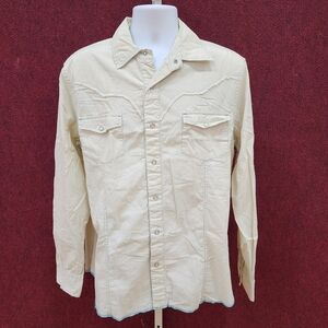 Rare Vintage Modern Cowboy Western Shirt Men’s Large Snap Front 100% Cotton